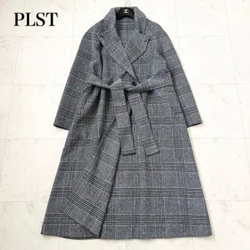 23AW 미사용급 PLST 플라스테 울 블렌드 리버 롱 코트 L