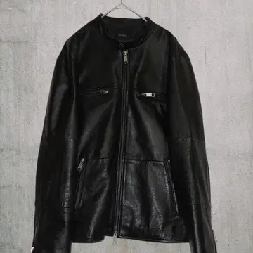 roshell 천연 가죽 싱글 라이더 자켓 블랙 M