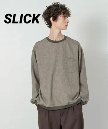 [ SLICK ] 스릭 츠무기 트위드 풀오버 브라운 사이즈 1