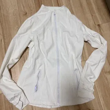 화이트 지퍼 달린 긴팔 후드티 Lululemon