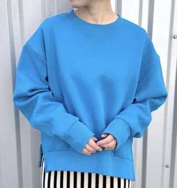 렙심 밑단 ZIP 종이상자 풀오버 블루