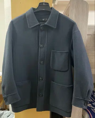 UNIQLO 울 블렌드 오버 사이즈 셔츠 자켓