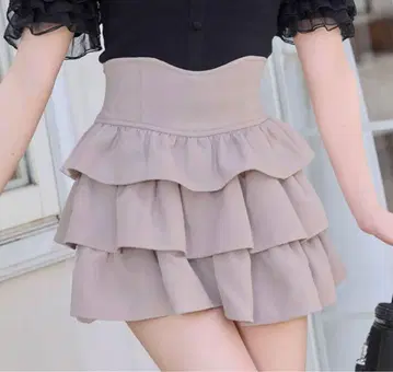 미셸 마카롱 프릴 슬림 레그 스커트 XS 핑크