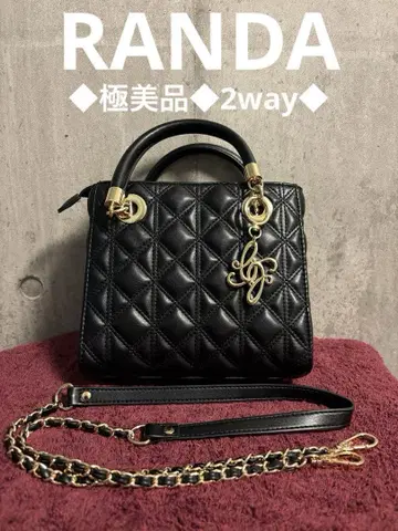 컨디션 최상 RANDA 2way 퀼팅 백 블랙