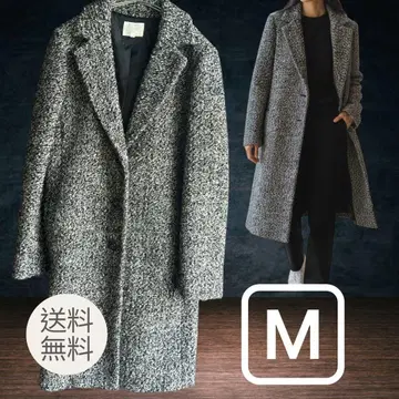롱 코트 Grove 트위드 M 사이즈 그레이 계열 배송비 포함