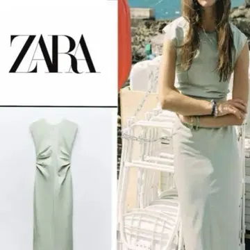 ZARA 드레이프 허리 미디 원피스 S