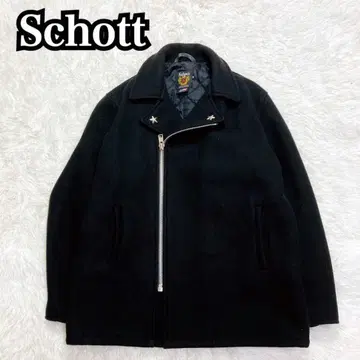 Schott 샷 멜톤 집업 피 코트 USA제 블랙