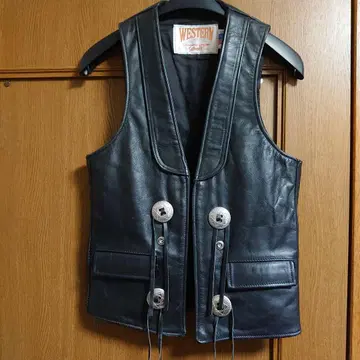 Schott 웨스턴 가죽 베스트 XS
