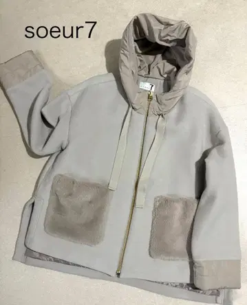 [ 최종 가격 ] soeur7 후드 부착 자켓 인조 모피