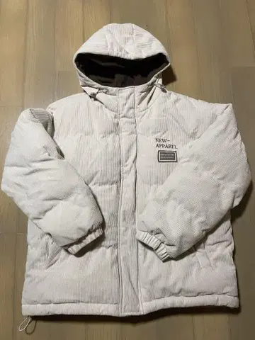 NEW APPAREL 후드 부착 다운 자켓 화이트