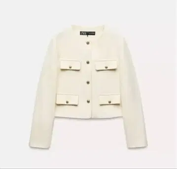 미사용 새상품 ZARA 크롭 블레이저 플랩 에크루 XS 사이즈