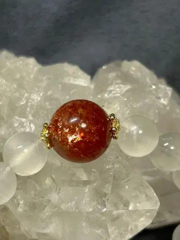 선스톤 빅볼 문스톤 팔찌 핸드메이드