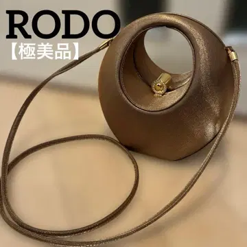 RODO 이탈리아제 [컨디션 최상] 2way 메탈릭 브라운 원형 백 레어