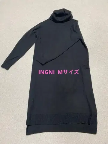 블랙 터틀넥 롱 니트 원피스 [INGNI]