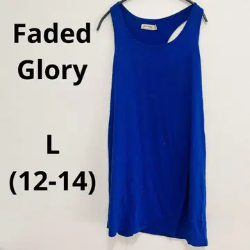 Faded Glory 슬리브리스 T셔츠 L 파랑 여성용