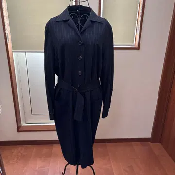 AKRIS 네이비 스트라이프 원피스