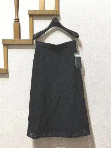 새상품 르네 rene 전체 레이스 스커트 블랙