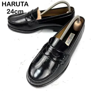 [ 새상품급 ] HARUTA 하루타 24 코인 로퍼 가죽 블랙