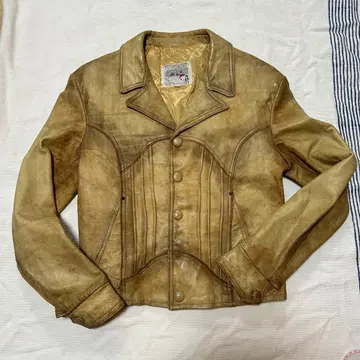 70s 빈티지 가죽 자켓 싱글 귀 페이드 y2k 짧은 기장