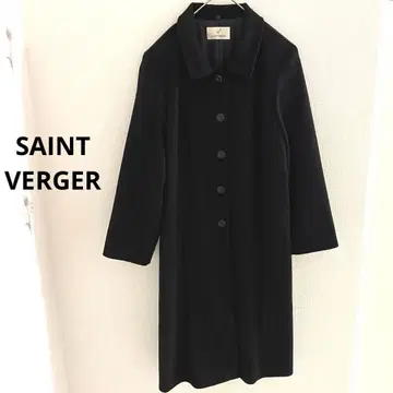 SAINTVERGER 새상품급 블랙 롱 코트 울 캐시미어
