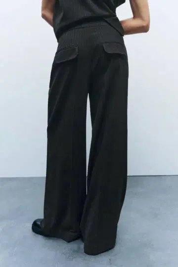 ZARA 자라 와이드 턱 팬츠 슬랙스 그레이