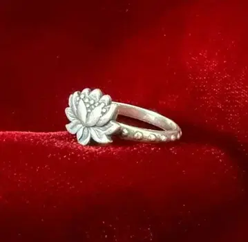 빈티지 실버 반지 925 EU 연꽃 모티브