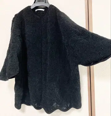 ZARA 블랙 레이스 노카라 코트 오부 소매
