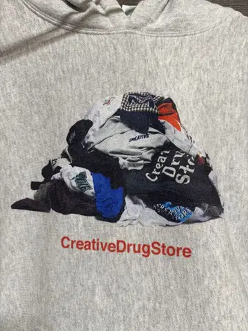 Creative Drug Store 후드 부착 후드티 그레이