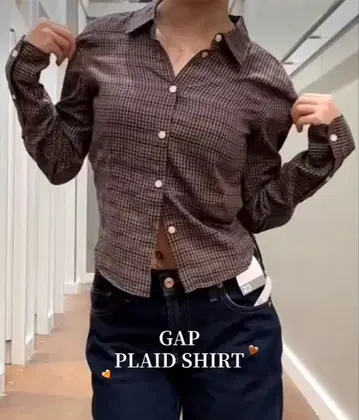 GAP 플란넬 핏 브레이드 셔츠
