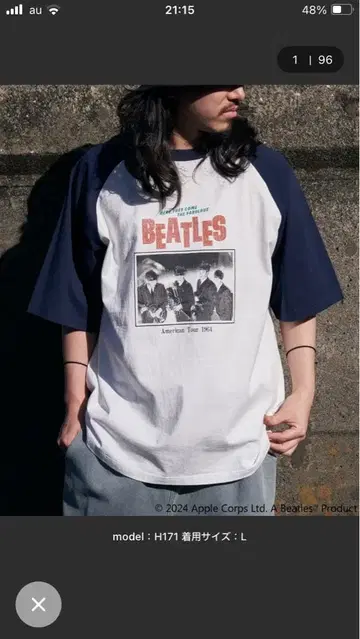 BEATLES 미국 투어 1964 T셔츠 M 사이즈