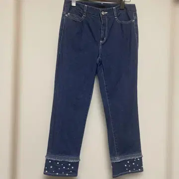 TOBECHIC 데님 팬츠 펄 장식 청바지 40 미사용 새상품