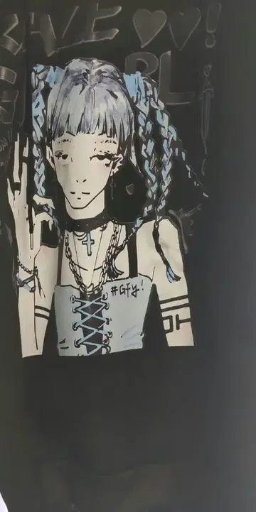 어둠 카와 지뢰계 여성용 후드티