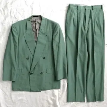 80s 빈티지 라임 그린 더블 수트 셋업