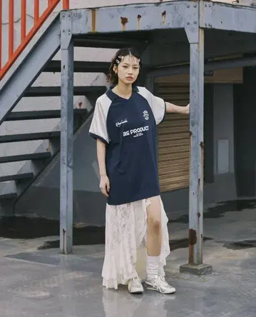 aclent 넘버 로고 루즈 T셔츠
