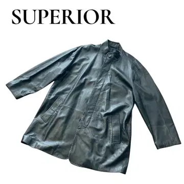 SUPERIO 리얼 램 가죽 카 코트 빈티지 블랙 XL 사이즈