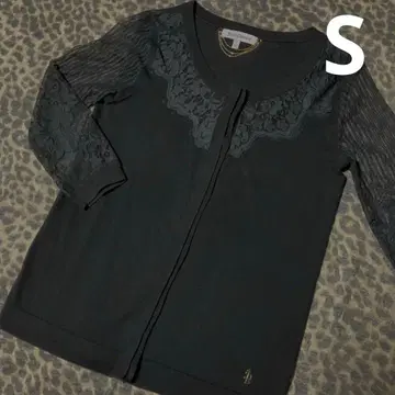 juicy couture 가디건 소매 레이스 블랙 양모 혼방 S