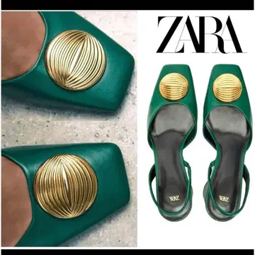 ZARA 비쥬 가죽 슬링백 신발 37