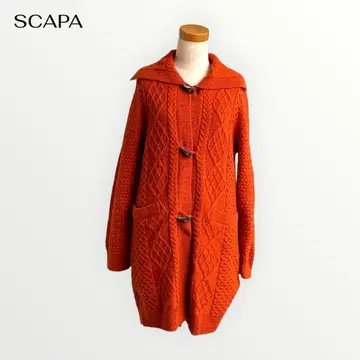 [ SCAPA ] 케이블 짜임 롱 니트 가디건