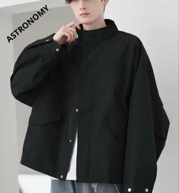 ASTRONOMY 빅 실루엣 드롭 숄더 숏 모즈 블루종