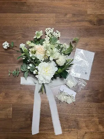 웨딩 부케, 귀걸이, 펄 씰