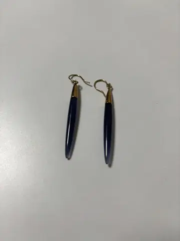 네이비 롱 펜던트 귀걸이