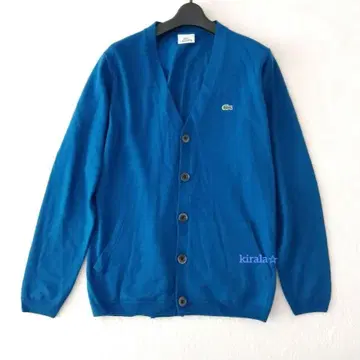 라코스테 가디건 블루 울 100% 사이즈 4