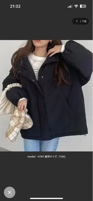 and me 오버 사이즈 패딩 자켓 블랙