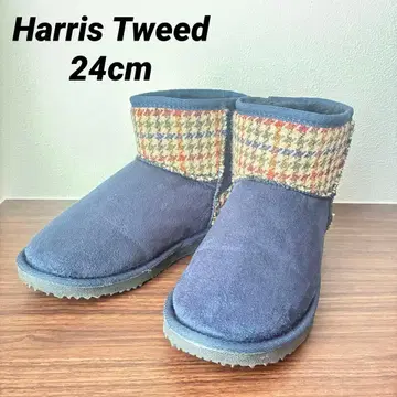 시마무라 x Harris Tweed 어그 부츠 네이비 24cm