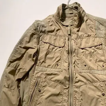 [인기] AVIREX 밀리터리 자켓 L 베이지 나일론 x 코튼