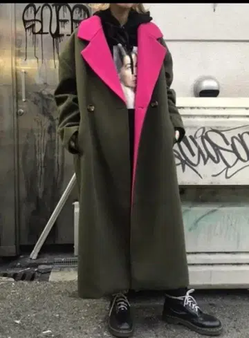 [ jouetie 쥬에티 ] 바이컬러 롱 코트 체스터 코트