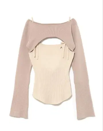 andmary Bebe ribbon set tops beige