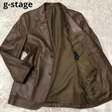새상품급 G-STAGE 램 가죽 테일러드 자켓 단회전 B 브라운 계열 S