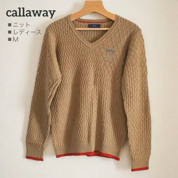 [ 새상품급 ] Callaway 여성용 골프 스웨터 베이지 브라운