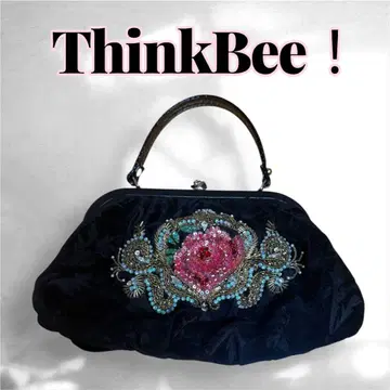 새상품급 ThinkBee! 싱크비! 비즈 자수 핸드백 블랙